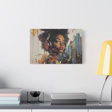 Load image into Gallery viewer, Urban Chic Canvas Art - Vibrant Female Portrait with Headphones