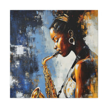 Load image into Gallery viewer, Saxophone Art Canvas, Music Lover Decor, Jazz Wall Art, Unique Gift for Musicians, Home Office Decoration, Inspirational Artwork