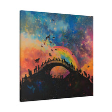 Load image into Gallery viewer, Vibrant Pet Lovers Canvas Art - Rainbow Bridge Design