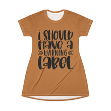 Load image into Gallery viewer, T-Shirt Dress (AOP) - Warning