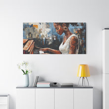 Load image into Gallery viewer, Piano Woman Canvas Art, Stylish Modern Decor, Gift for Music Lovers, Home Wall Art, Unique Artistic Playroom Decor