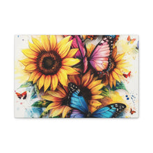 Load image into Gallery viewer, Vibrant Floral Canvas Wall Art, Butterfly Decor