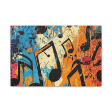 Load image into Gallery viewer, Vibrant Music Note Canvas Art - Colorful Stretched Wall Decor