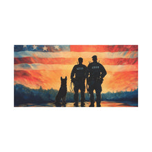 Load image into Gallery viewer, Patriotic Canvas Print - Heroes and Their Dogs - Perfect for Veterans Day and Memorial Day