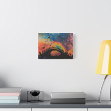 Load image into Gallery viewer, Vibrant Pet Lovers Canvas Art - Rainbow Bridge Design