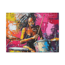 Load image into Gallery viewer, Colorful Drummer Canvas Art Print, Modern Wall Decor, Music Lover Gift, Vibrant Home Accent, Jazz Art Piece, Unique Gift Idea