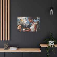 Load image into Gallery viewer, Piano Woman Canvas Art, Stylish Modern Decor, Gift for Music Lovers, Home Wall Art, Unique Artistic Playroom Decor