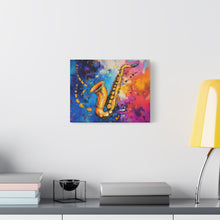 Load image into Gallery viewer, Colorful Saxophone Canvas Art - Vibrant Jazz Wall Decor