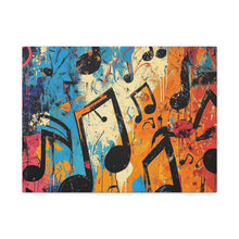 Load image into Gallery viewer, Vibrant Music Note Canvas Art - Colorful Stretched Wall Decor