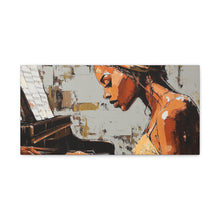 Load image into Gallery viewer, Piano Art Canvas Wall Decor, Inspirational Home Art, Music Lover Gift, Black Woman Artwork, Modern Art Print