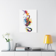 Load image into Gallery viewer, Vibrant Saxophone Art Canvas Print - Colorful Wall Decor