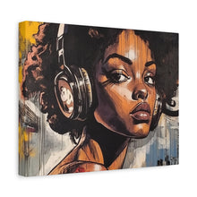 Load image into Gallery viewer, Artistic Matte Canvas Print - Stylish Woman with Headphones