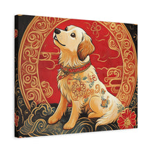 Load image into Gallery viewer, Lunar Year of the Dog Art Canvas - Stretched Wall Decor for Dog Lovers
