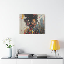 Load image into Gallery viewer, Urban Chic Canvas Art - Vibrant Female Portrait with Headphones
