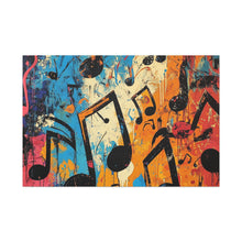 Load image into Gallery viewer, Vibrant Music Note Canvas Art - Colorful Stretched Wall Decor