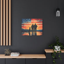Load image into Gallery viewer, Patriotic Canvas Print - Heroes and Their Dogs - Perfect for Veterans Day and Memorial Day