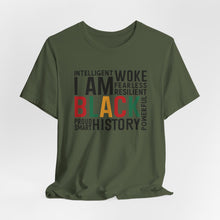 Load image into Gallery viewer, Empowering Black History Unisex Tee - WOKE, INTELLIGENT, RESILIENT