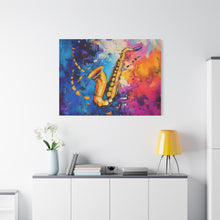 Load image into Gallery viewer, Colorful Saxophone Canvas Art - Vibrant Jazz Wall Decor