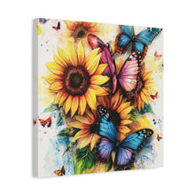 Load image into Gallery viewer, Vibrant Floral Canvas Wall Art, Butterfly Decor