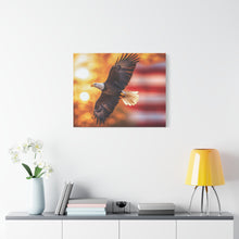 Load image into Gallery viewer, Eagle in Flight Canvas Art - 12x12 Stretched Wall Decor