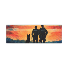 Load image into Gallery viewer, Patriotic Canvas Print - Heroes and Their Dogs - Perfect for Veterans Day and Memorial Day