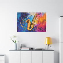 Load image into Gallery viewer, Colorful Saxophone Canvas Art - Vibrant Jazz Wall Decor