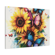 Load image into Gallery viewer, Vibrant Floral Canvas Wall Art, Butterfly Decor