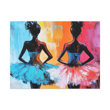 Load image into Gallery viewer, Dancing Ballerinas Canvas Wall Art, Colorful Abstract Ballet Painting, Girls Room Decor, Gift for Dance Lovers, Modern Art