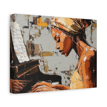 Load image into Gallery viewer, Piano Art Canvas Wall Decor, Inspirational Home Art, Music Lover Gift, Black Woman Artwork, Modern Art Print