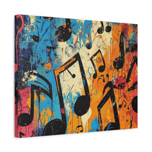 Load image into Gallery viewer, Vibrant Music Note Canvas Art - Colorful Stretched Wall Decor