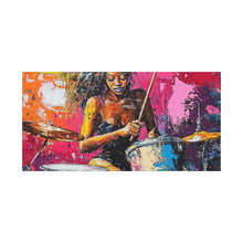 Load image into Gallery viewer, Colorful Drummer Canvas Art Print, Modern Wall Decor, Music Lover Gift, Vibrant Home Accent, Jazz Art Piece, Unique Gift Idea