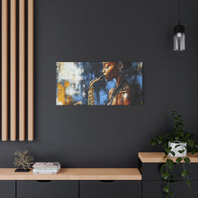 Load image into Gallery viewer, Saxophone Art Canvas, Jazz Decor, Music Lover Gift, Home Wall Art, Portrait Painting, Modern Artwork, Unique Gift Idea