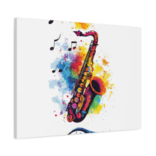 Load image into Gallery viewer, Vibrant Saxophone Art Canvas Print - Colorful Wall Decor