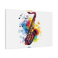 Load image into Gallery viewer, Vibrant Saxophone Art Canvas Print - Colorful Wall Decor