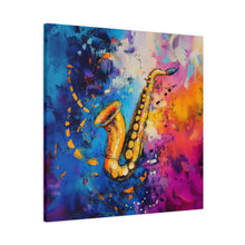 Load image into Gallery viewer, Colorful Saxophone Canvas Art - Vibrant Jazz Wall Decor