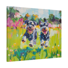 Load image into Gallery viewer, Playful Schnauzer Dogs Canvas Art