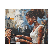 Load image into Gallery viewer, Piano Woman Canvas Art, Stylish Modern Decor, Gift for Music Lovers, Home Wall Art, Unique Artistic Playroom Decor