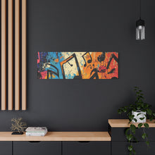 Load image into Gallery viewer, Vibrant Music Note Canvas Art - Colorful Stretched Wall Decor