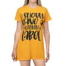 Load image into Gallery viewer, T-Shirt Dress (AOP) - Warning