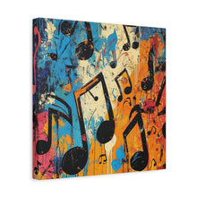 Load image into Gallery viewer, Vibrant Music Note Canvas Art - Colorful Stretched Wall Decor