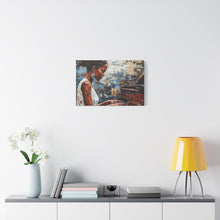 Load image into Gallery viewer, Canvas Wall Art, Piano Woman Artwork, Living Room Decor, Music Lover Gift, Black Artist Print, Home Office Decoration