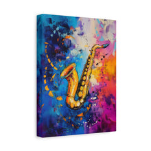 Load image into Gallery viewer, Colorful Saxophone Canvas Art - Vibrant Jazz Wall Decor