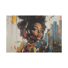 Load image into Gallery viewer, Urban Chic Canvas Art - Vibrant Female Portrait with Headphones