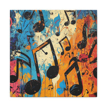 Load image into Gallery viewer, Vibrant Music Note Canvas Art - Colorful Stretched Wall Decor