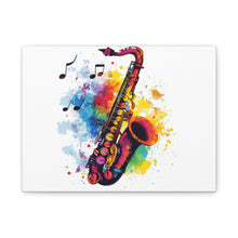 Load image into Gallery viewer, Vibrant Saxophone Art Canvas Print - Colorful Wall Decor