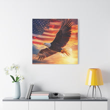 Load image into Gallery viewer, Patriotic Eagle Canvas Wall Art - 1.25" Stretched Frame