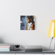Load image into Gallery viewer, Saxophone Art Canvas, Music Lover Decor, Jazz Wall Art, Unique Gift for Musicians, Home Office Decoration, Inspirational Artwork