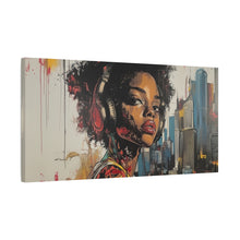 Load image into Gallery viewer, Urban Chic Canvas Art - Vibrant Female Portrait with Headphones