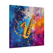 Load image into Gallery viewer, Colorful Saxophone Canvas Art - Vibrant Jazz Wall Decor