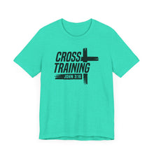 Load image into Gallery viewer, Faith Inspired Unisex Jersey Tee - 'Cross Training' with John 3:16